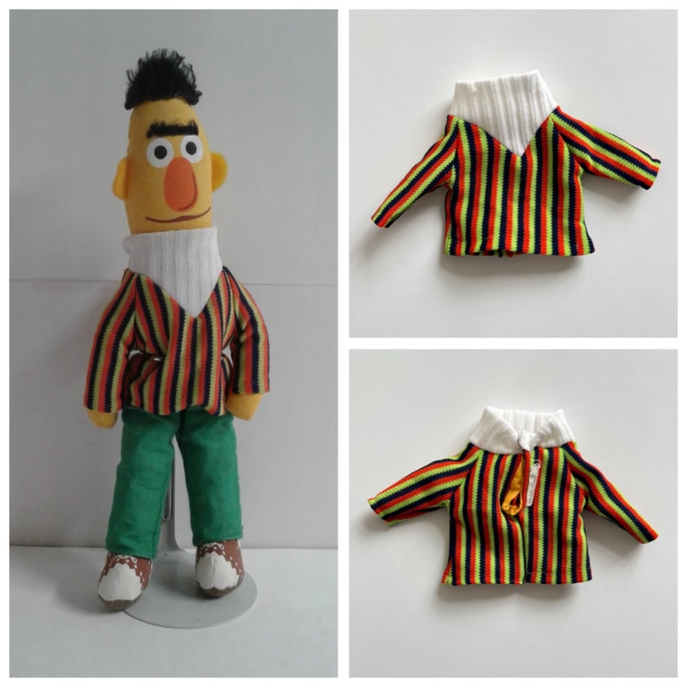 Vintage 70s Knickerbocker Sesame Street Bert doll SHIRT ONLY